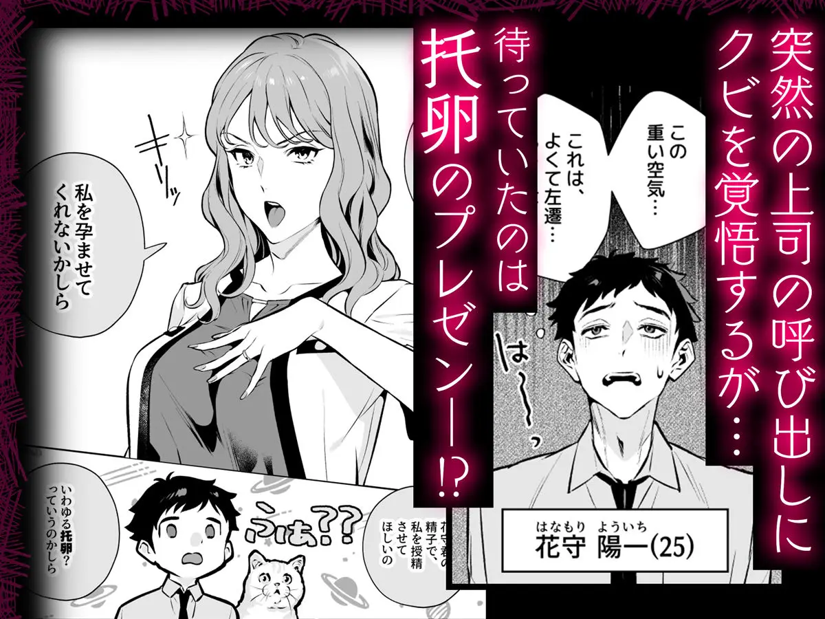 托卵契約 いつも真面目な美人上司（人妻）が、なぜか托卵を迫ってきたので遠慮なく孕ませたった。｜diletta